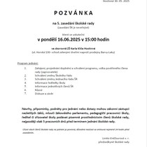 Pozvánka na 5. zasedání školské rady