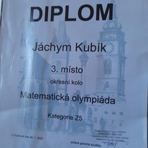 3. místo v matematické olympiádě Z5